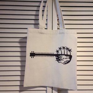 Sunset with Banjo Shape - Canvas Tote Shoulder Bag